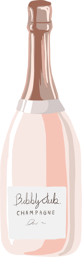 Champagne Bottle Png Sticker, Pink Alcoholic Drinks Illustration